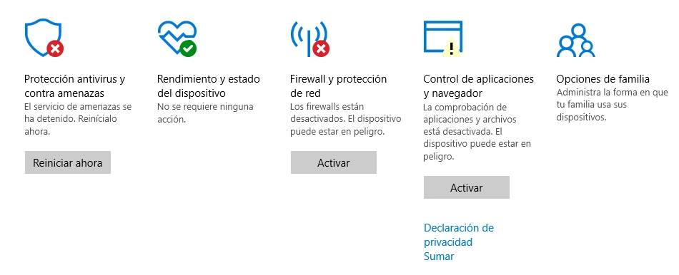 Desactivar Windows Defender y Firewall completamente en Windows 10