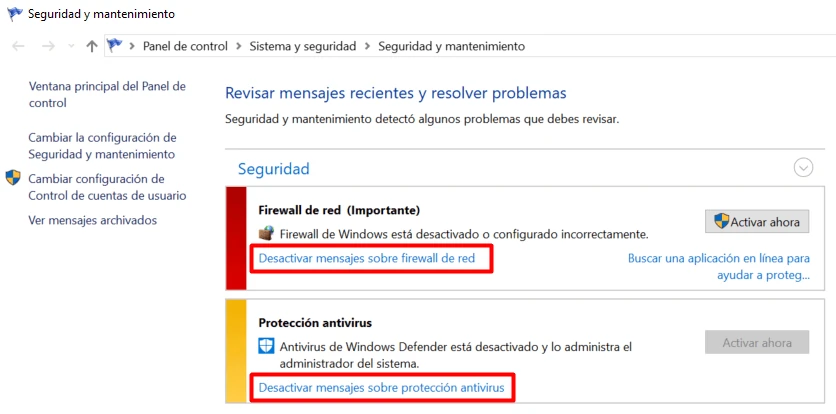 Desactivar Windows Defender y Firewall completamente en Windows 10