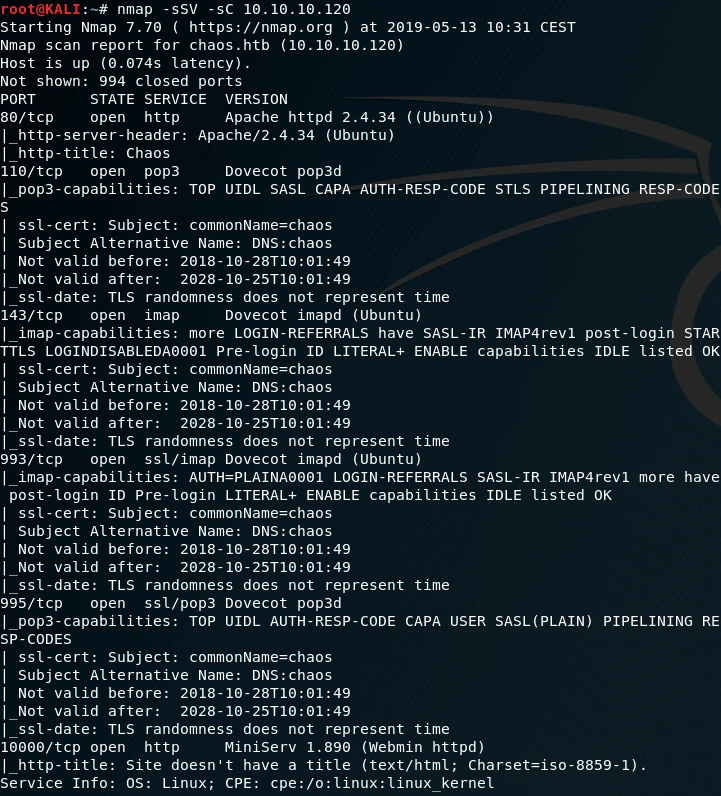 Chaos WriteUp
