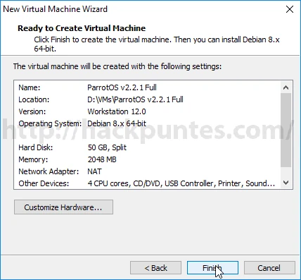 Cómo instalar Parrot OS en VMware