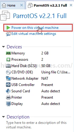 Cómo instalar Parrot OS en VMware