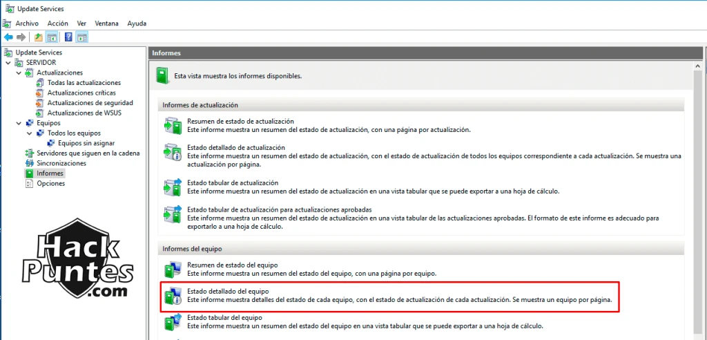 WSUS (Windows Server Update Services): Reportes y uso - Parte III